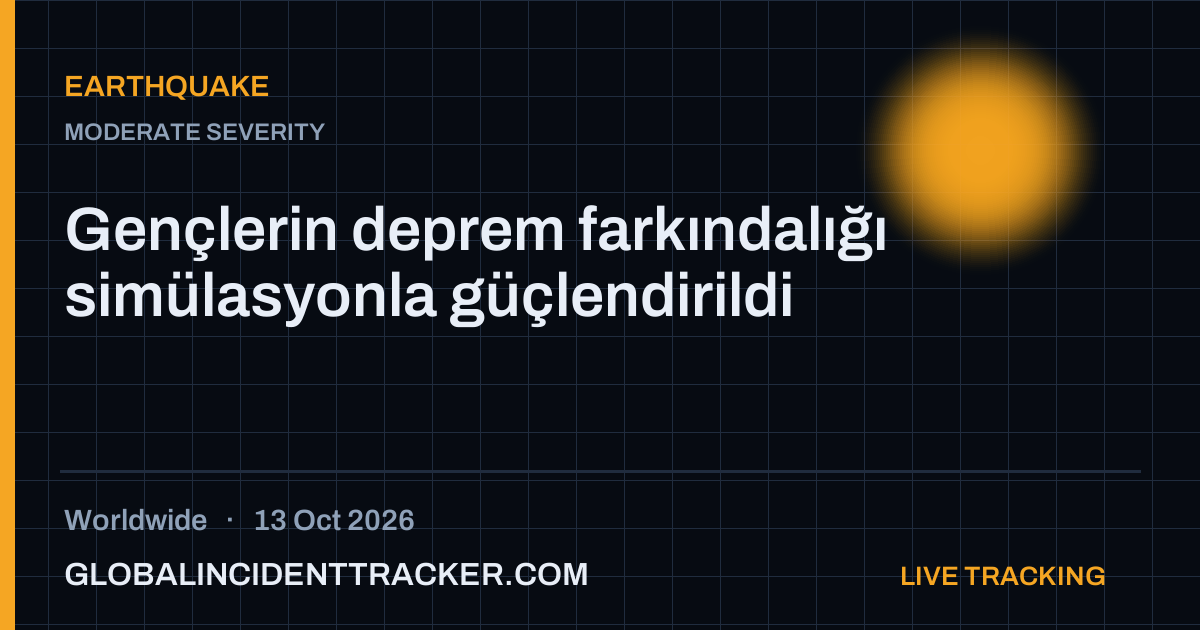 Earthquake incident in worldwide on 13 October 2026 — Global Incident Tracker report card