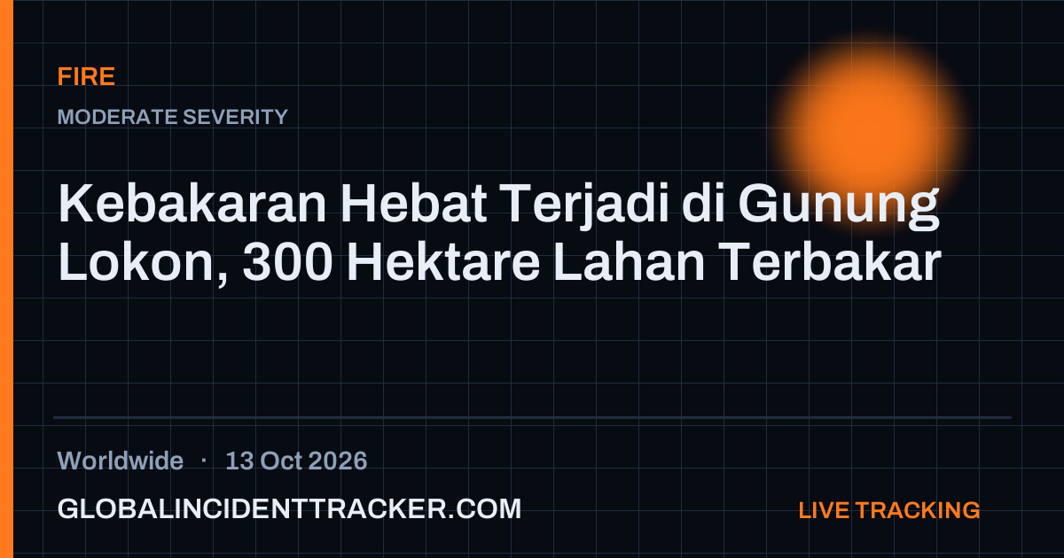 Fire incident in worldwide on 13 October 2026 — Global Incident Tracker report card