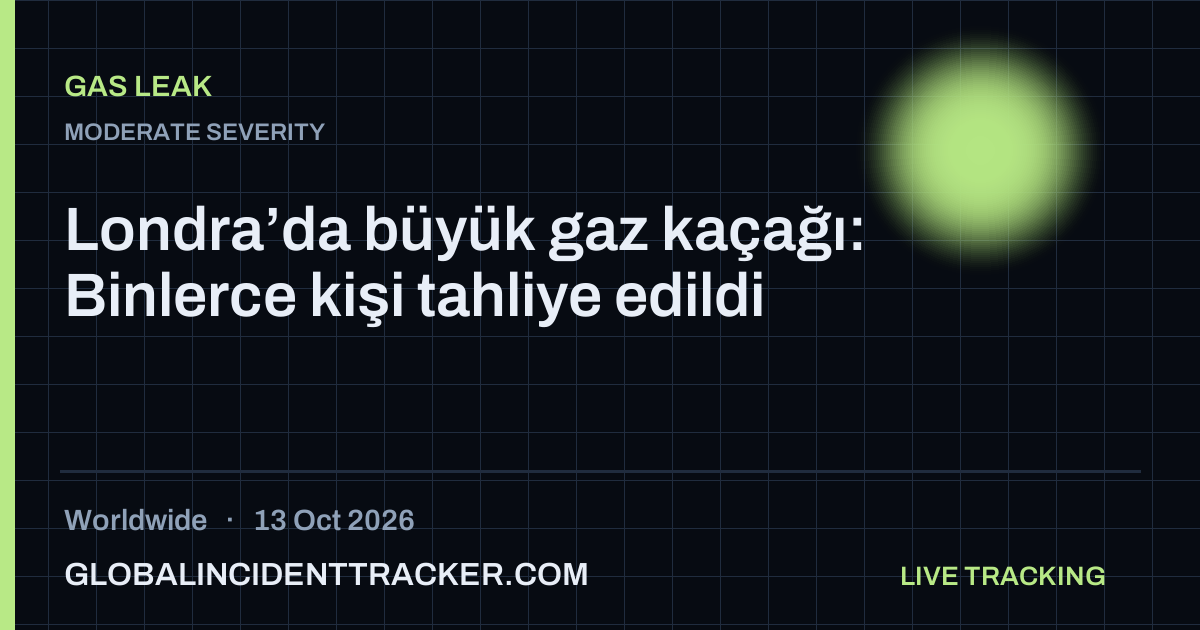 Gas Leak incident in worldwide on 13 October 2026 — Global Incident Tracker report card