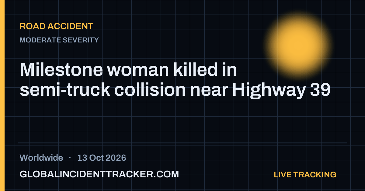 Road Accident incident in worldwide on 13 October 2026 — Global Incident Tracker report card