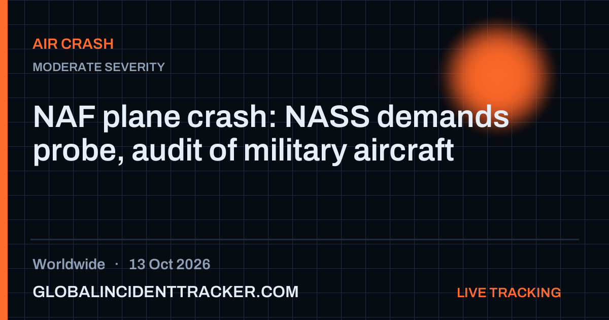 Air Crash incident in worldwide on 13 October 2026 — Global Incident Tracker report card