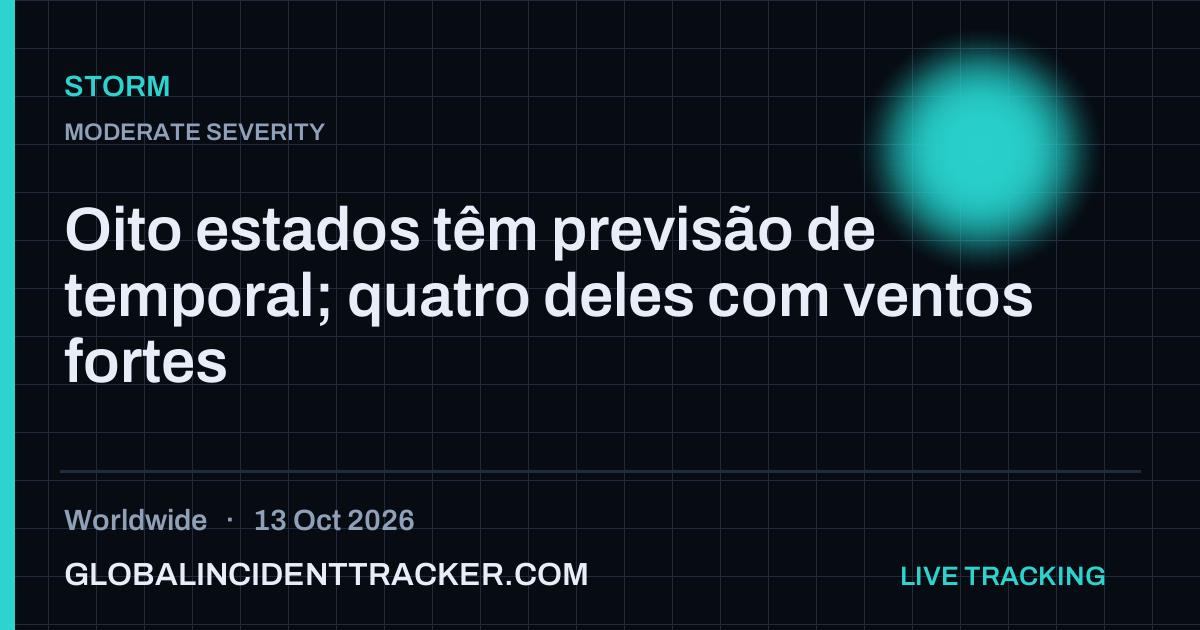 Storm incident in worldwide on 13 October 2026 — Global Incident Tracker report card