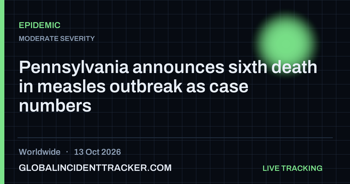 Epidemic incident in worldwide on 13 October 2026 — Global Incident Tracker report card
