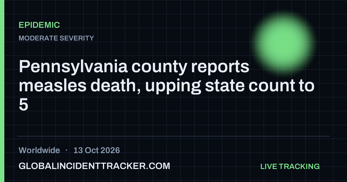 Epidemic incident in worldwide on 13 October 2026 — Global Incident Tracker report card