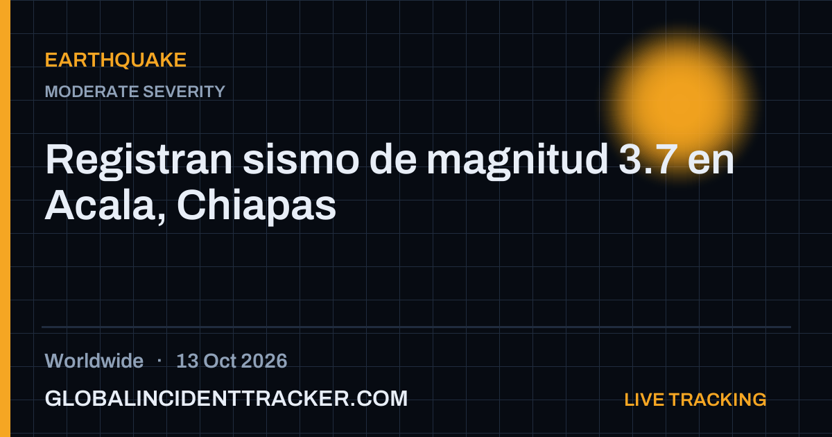 Earthquake incident in worldwide on 13 October 2026 — Global Incident Tracker report card