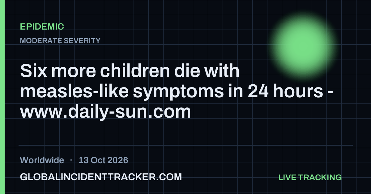 Epidemic incident in worldwide on 13 October 2026 — Global Incident Tracker report card