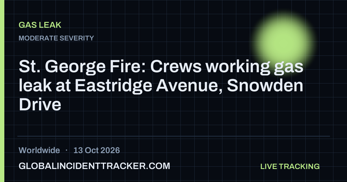 Gas Leak incident in worldwide on 13 October 2026 — Global Incident Tracker report card