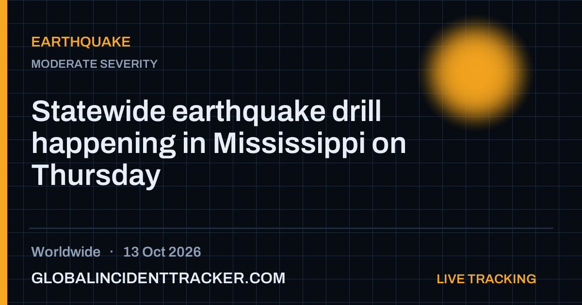 Earthquake incident in worldwide on 13 October 2026 — Global Incident Tracker report card