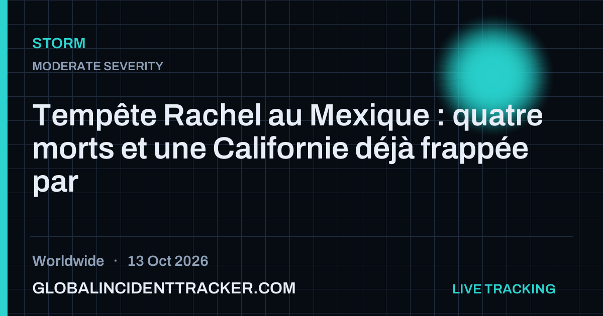 Storm incident in worldwide on 13 October 2026 — Global Incident Tracker report card