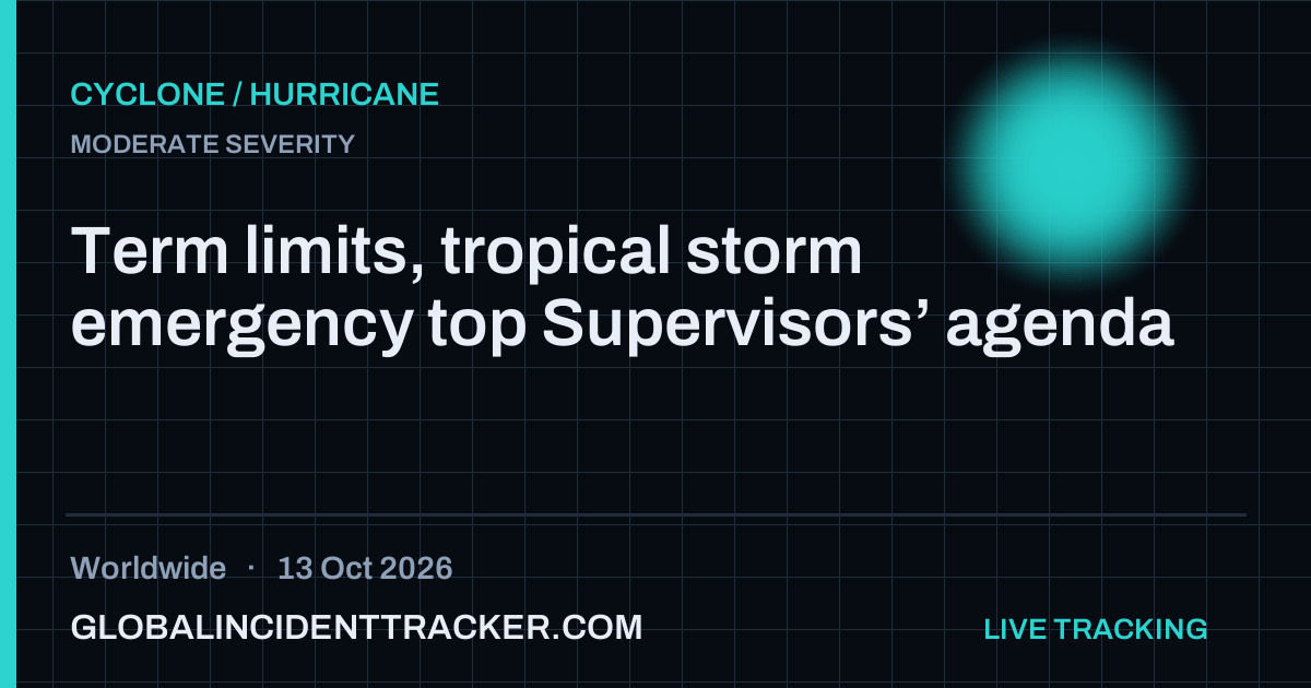 Cyclone / Hurricane incident in worldwide on 13 October 2026 — Global Incident Tracker report card