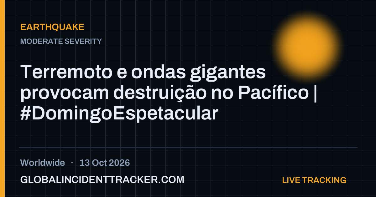 Earthquake incident in worldwide on 13 October 2026 — Global Incident Tracker report card