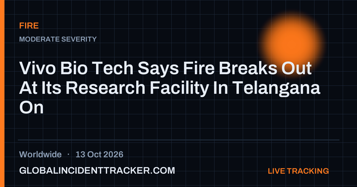 Fire incident in worldwide on 13 October 2026 — Global Incident Tracker report card