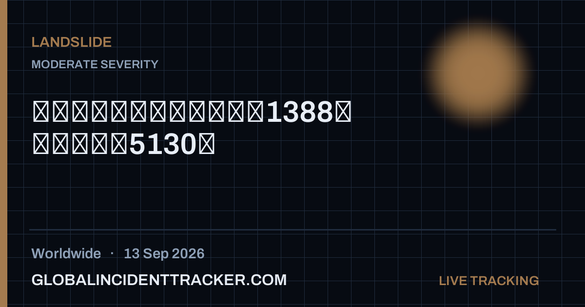 Landslide incident in worldwide on 13 September 2026 — Global Incident Tracker report card
