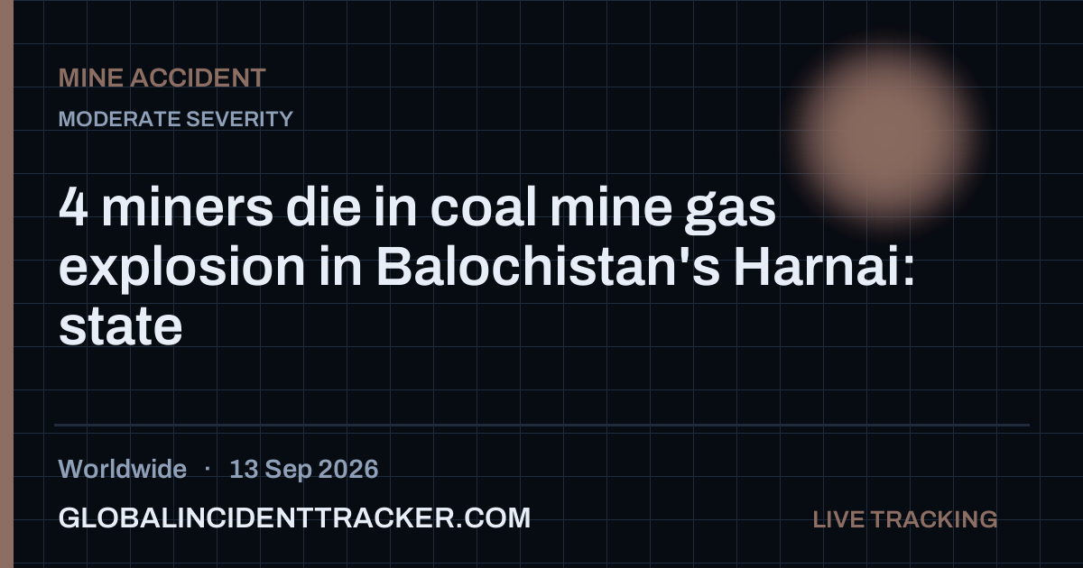 Mine Accident incident in worldwide on 13 September 2026 — Global Incident Tracker report card