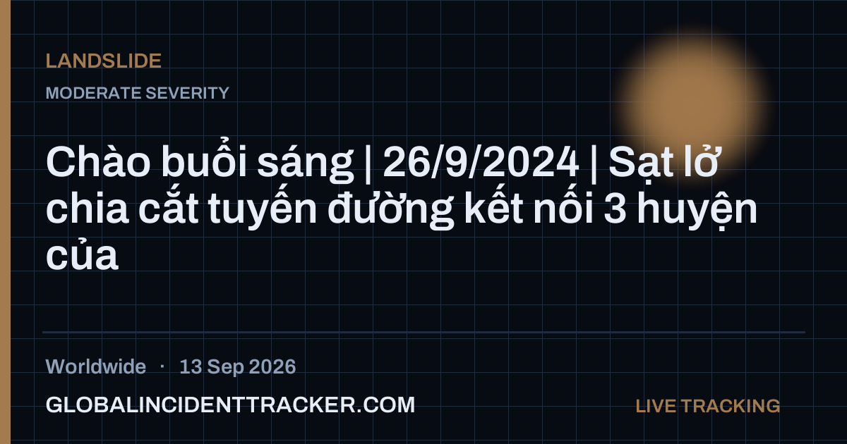 Landslide incident in worldwide on 13 September 2026 — Global Incident Tracker report card