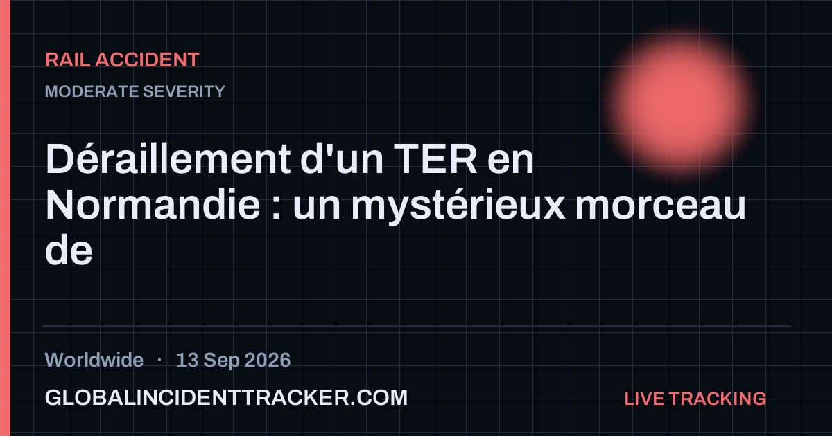 Rail Accident incident in worldwide on 13 September 2026 — Global Incident Tracker report card