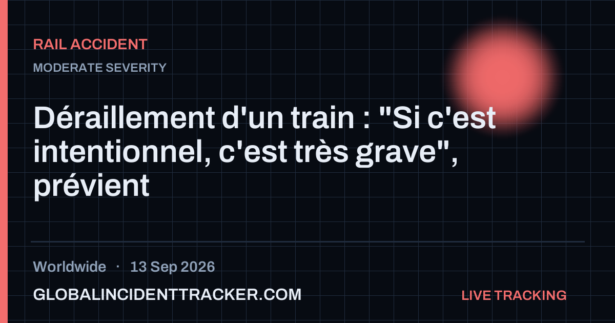 Rail Accident incident in worldwide on 13 September 2026 — Global Incident Tracker report card