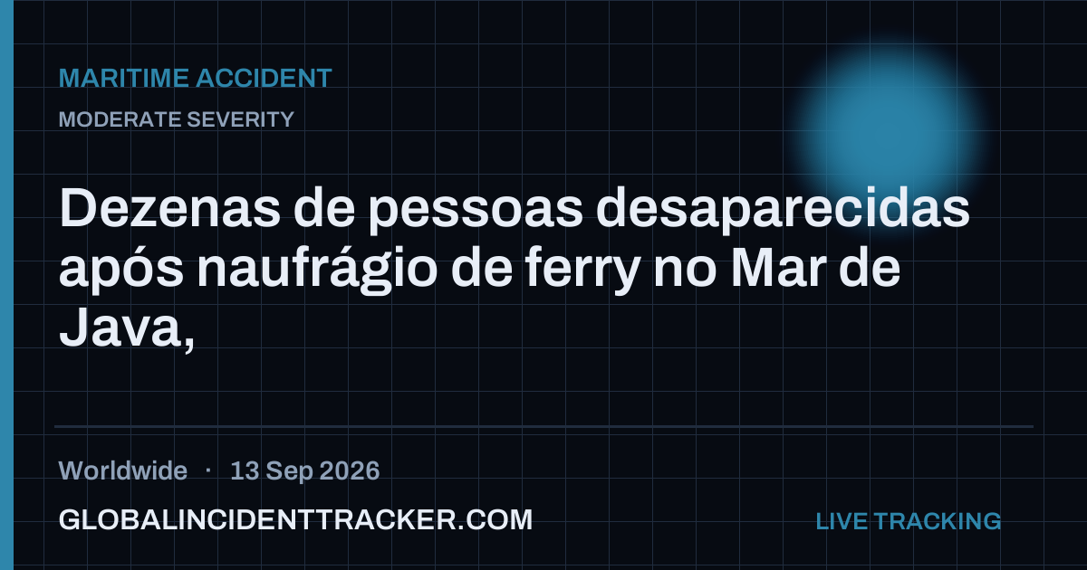 Maritime Accident incident in worldwide on 13 September 2026 — Global Incident Tracker report card