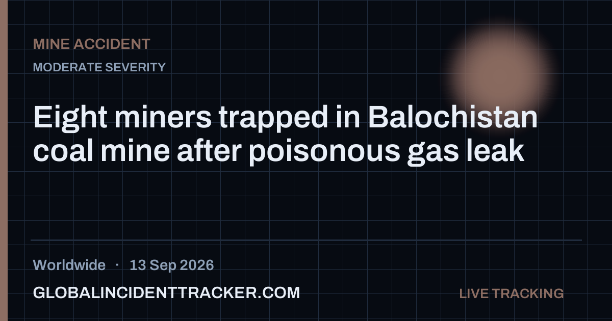 Mine Accident incident in worldwide on 13 September 2026 — Global Incident Tracker report card