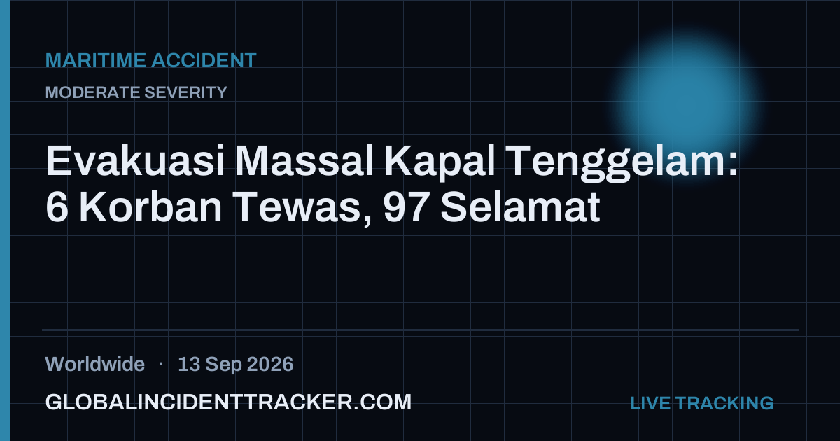 Maritime Accident incident in worldwide on 13 September 2026 — Global Incident Tracker report card