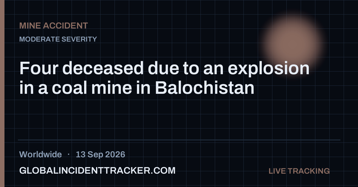 Mine Accident incident in worldwide on 13 September 2026 — Global Incident Tracker report card