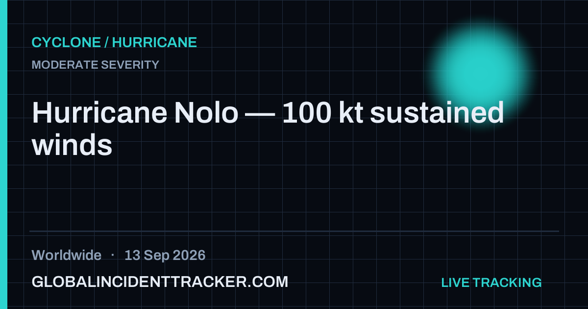 Cyclone / Hurricane incident in worldwide on 13 September 2026 — Global Incident Tracker report card