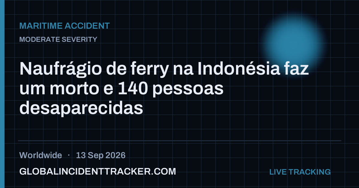 Maritime Accident incident in worldwide on 13 September 2026 — Global Incident Tracker report card