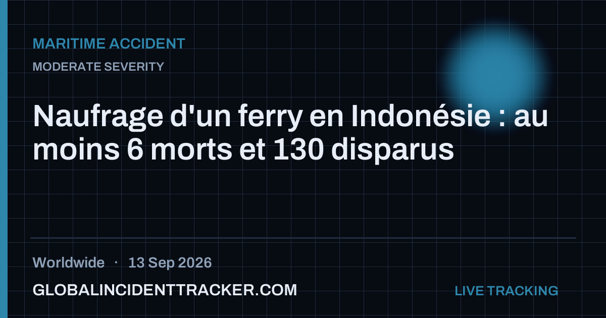 Maritime Accident incident in worldwide on 13 September 2026 — Global Incident Tracker report card