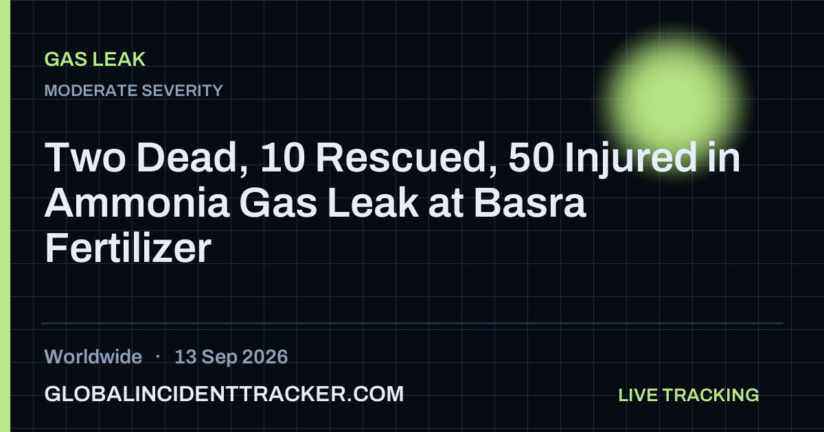 Gas Leak incident in worldwide on 13 September 2026 — Global Incident Tracker report card