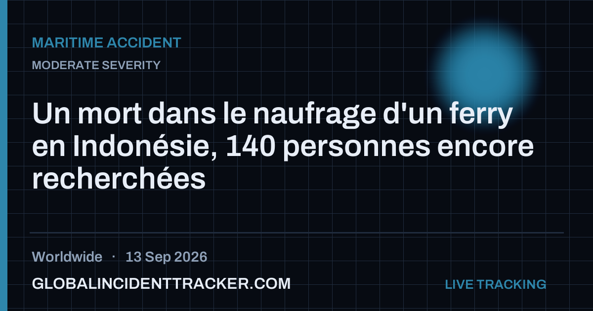 Maritime Accident incident in worldwide on 13 September 2026 — Global Incident Tracker report card