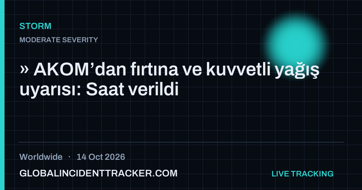 Storm incident in worldwide on 14 October 2026 — Global Incident Tracker report card