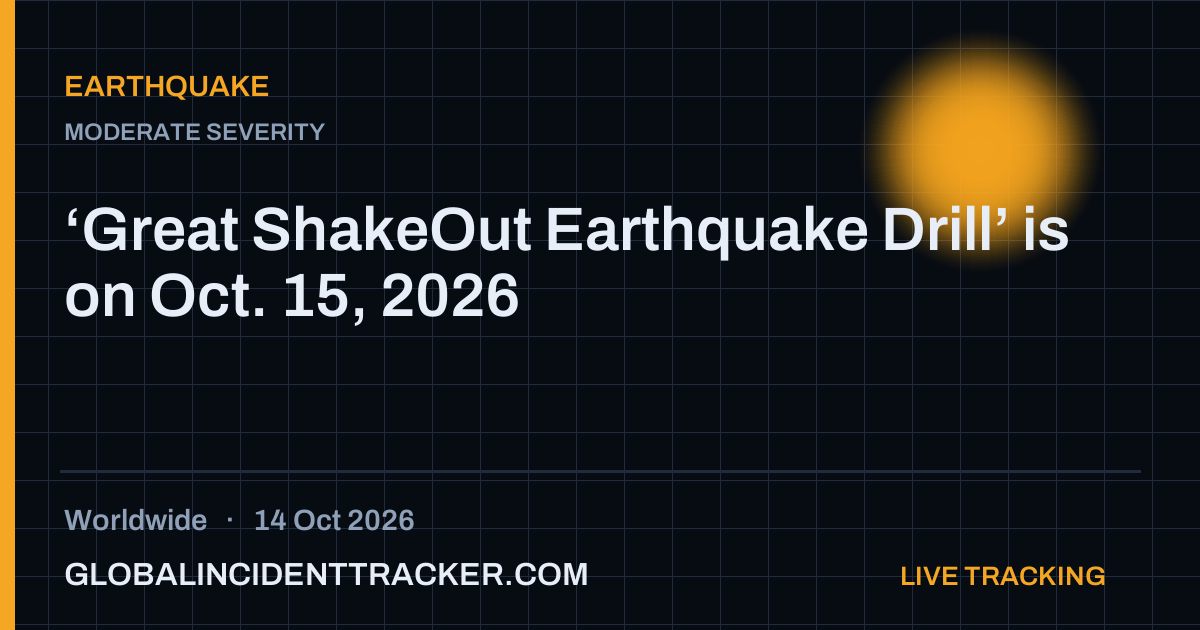 Earthquake incident in worldwide on 14 October 2026 — Global Incident Tracker report card
