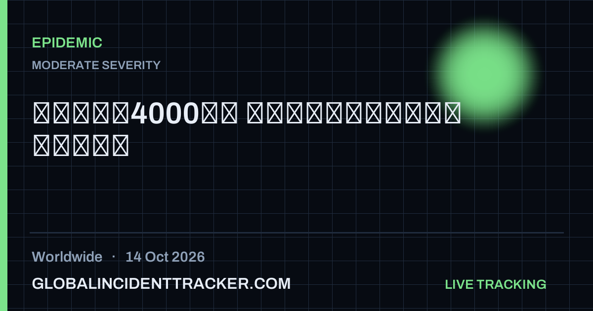 Epidemic incident in worldwide on 14 October 2026 — Global Incident Tracker report card
