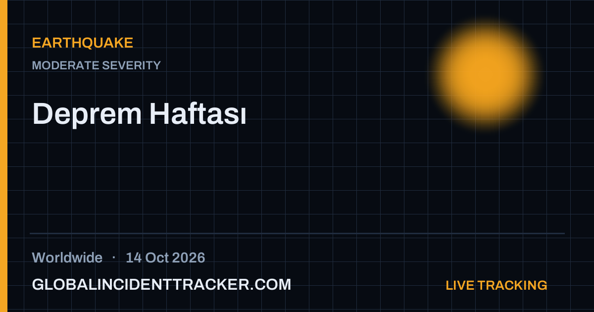 Earthquake incident in worldwide on 14 October 2026 — Global Incident Tracker report card
