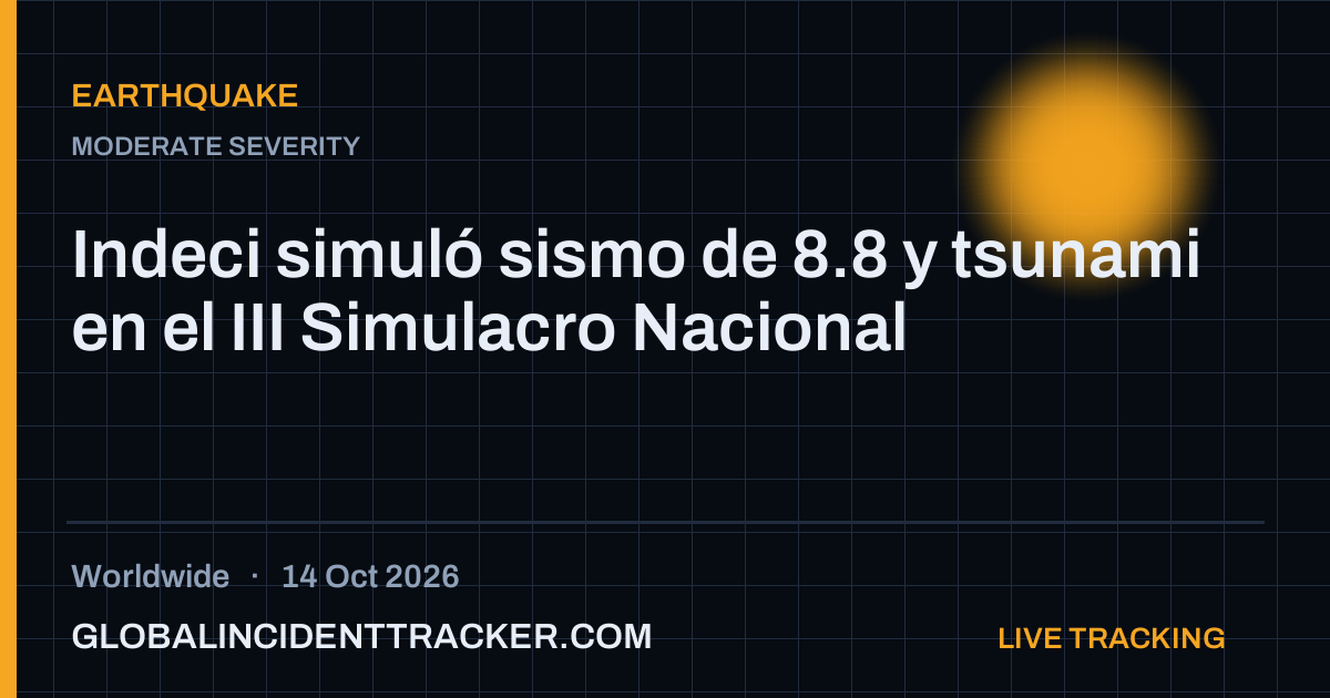 Earthquake incident in worldwide on 14 October 2026 — Global Incident Tracker report card
