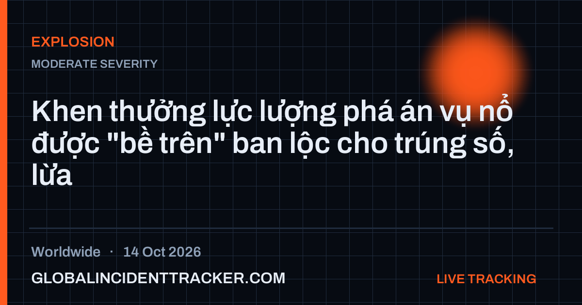 Explosion incident in worldwide on 14 October 2026 — Global Incident Tracker report card