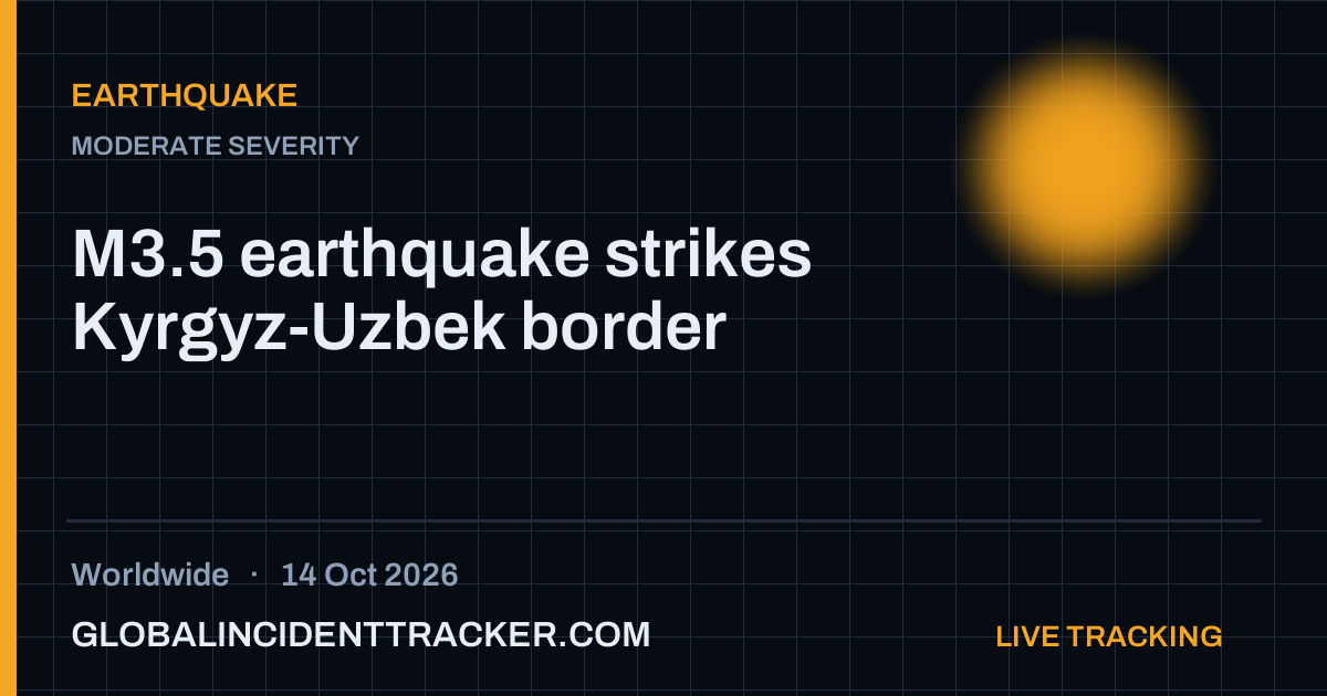 Earthquake incident in worldwide on 14 October 2026 — Global Incident Tracker report card