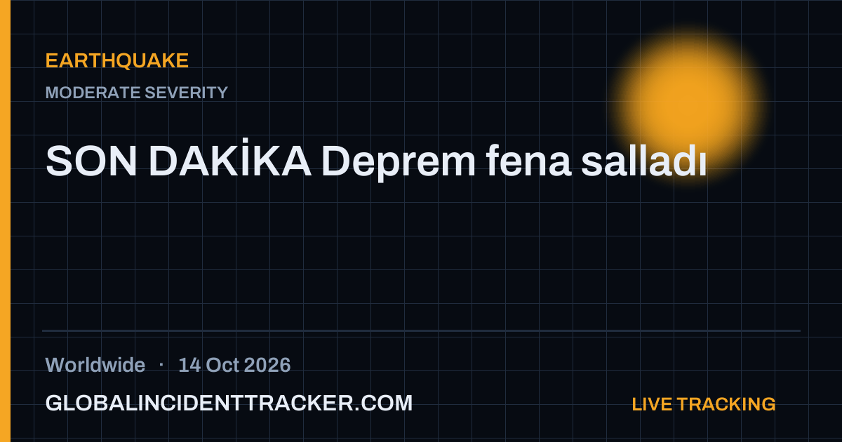 Earthquake incident in worldwide on 14 October 2026 — Global Incident Tracker report card