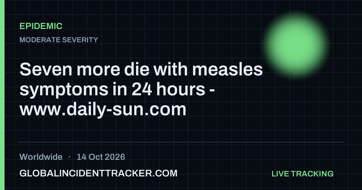 Epidemic incident in worldwide on 14 October 2026 — Global Incident Tracker report card