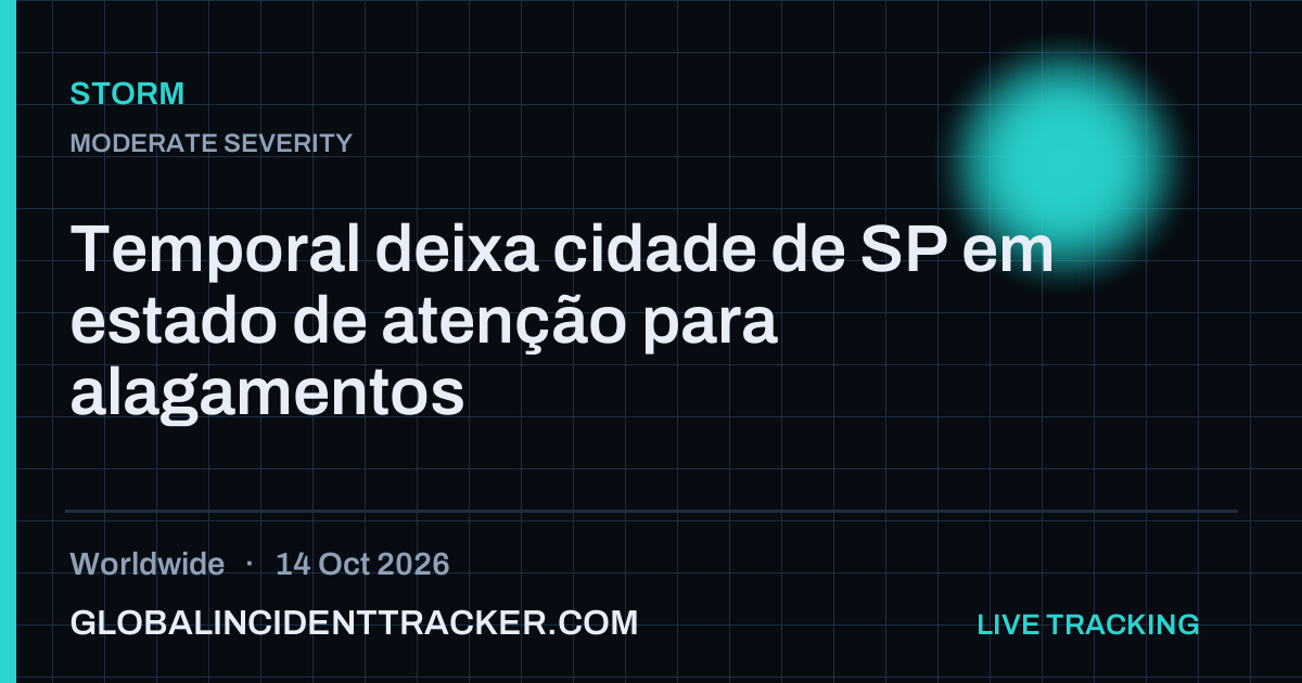 Storm incident in worldwide on 14 October 2026 — Global Incident Tracker report card