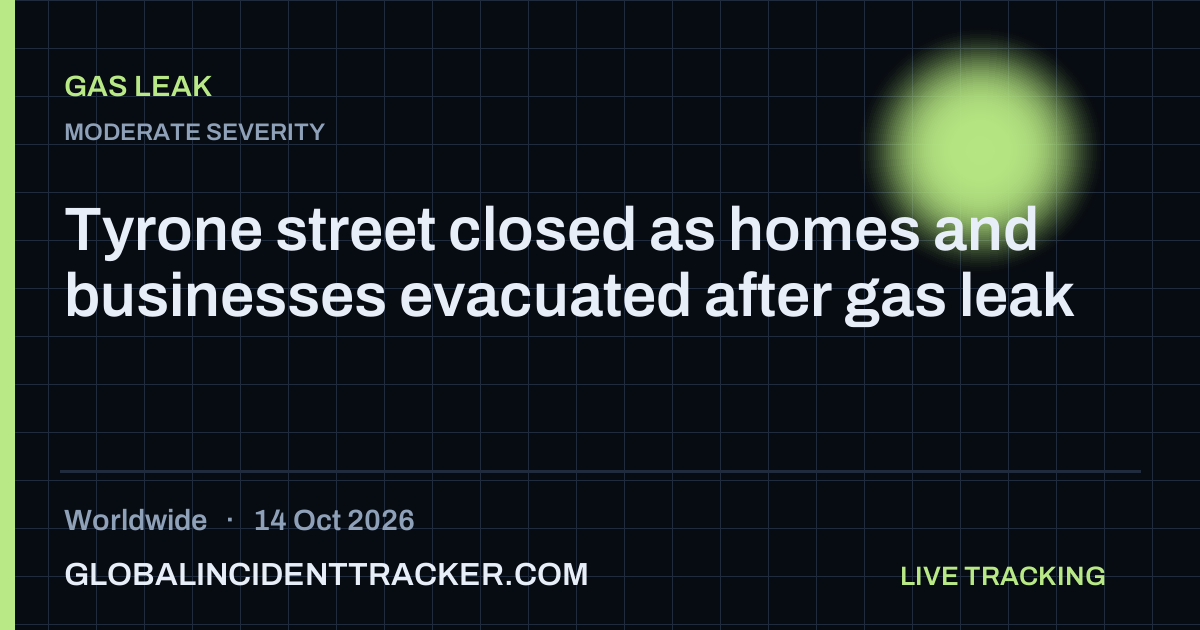 Gas Leak incident in worldwide on 14 October 2026 — Global Incident Tracker report card