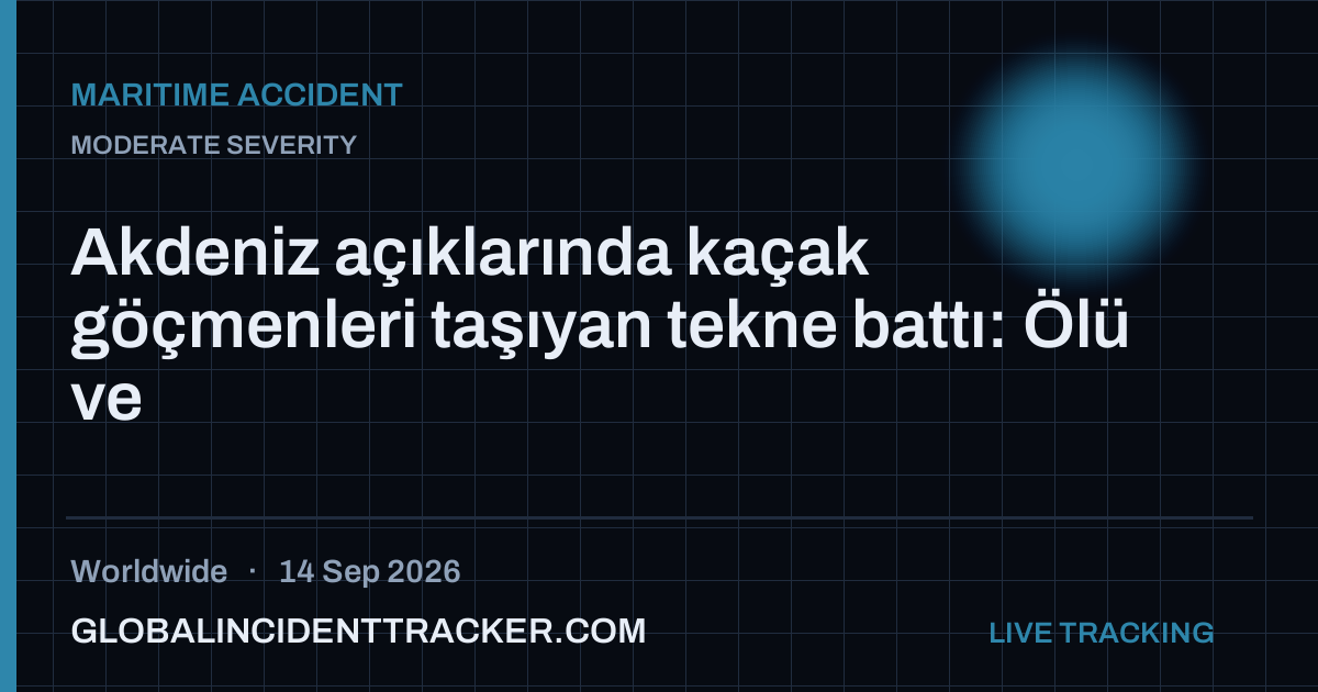 Maritime Accident incident in worldwide on 14 September 2026 — Global Incident Tracker report card