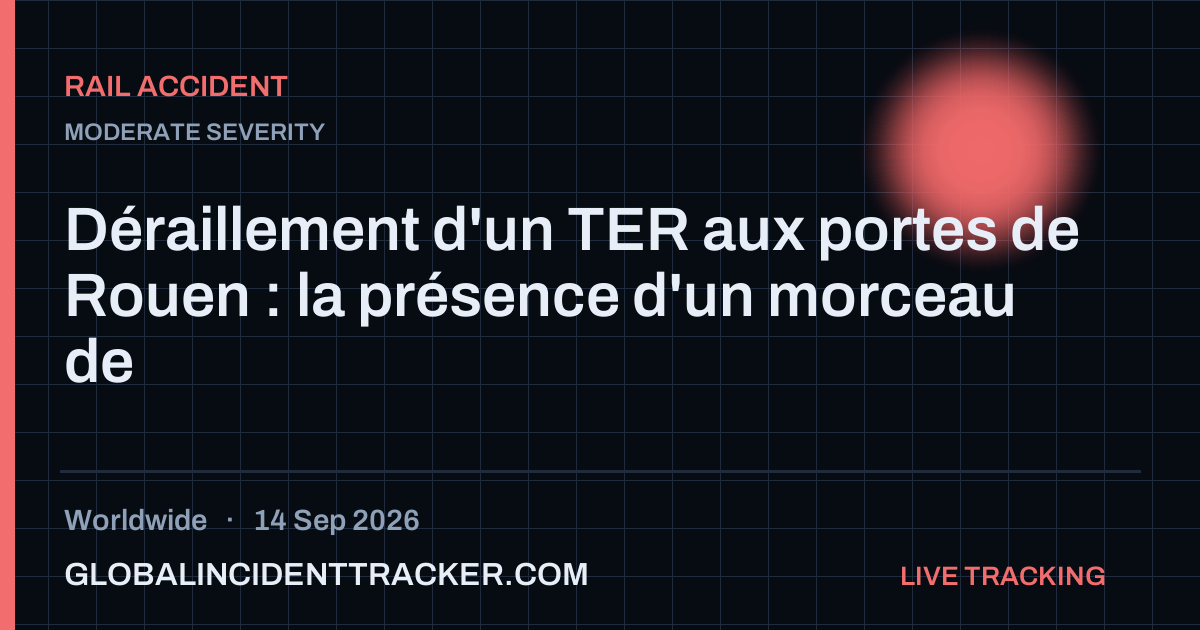 Rail Accident incident in worldwide on 14 September 2026 — Global Incident Tracker report card