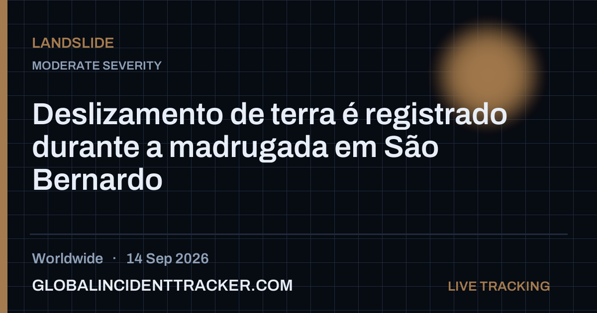 Landslide incident in worldwide on 14 September 2026 — Global Incident Tracker report card