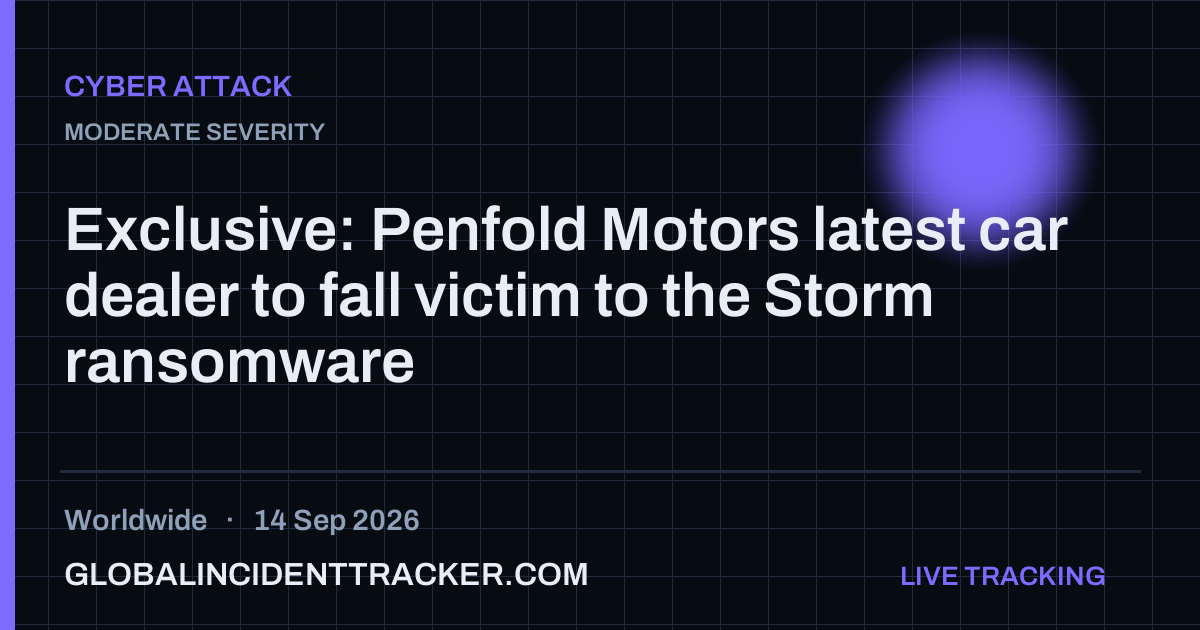 Cyber Attack incident in worldwide on 14 September 2026 — Global Incident Tracker report card