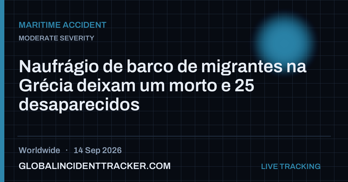Maritime Accident incident in worldwide on 14 September 2026 — Global Incident Tracker report card