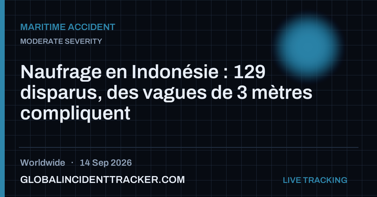Maritime Accident incident in worldwide on 14 September 2026 — Global Incident Tracker report card