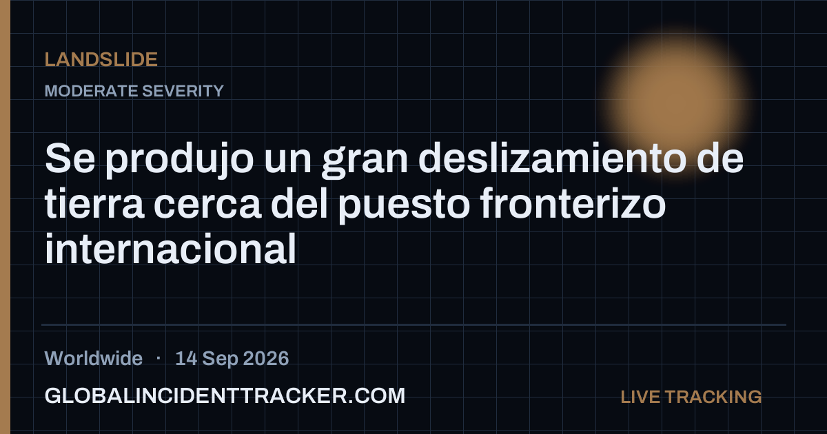 Landslide incident in worldwide on 14 September 2026 — Global Incident Tracker report card