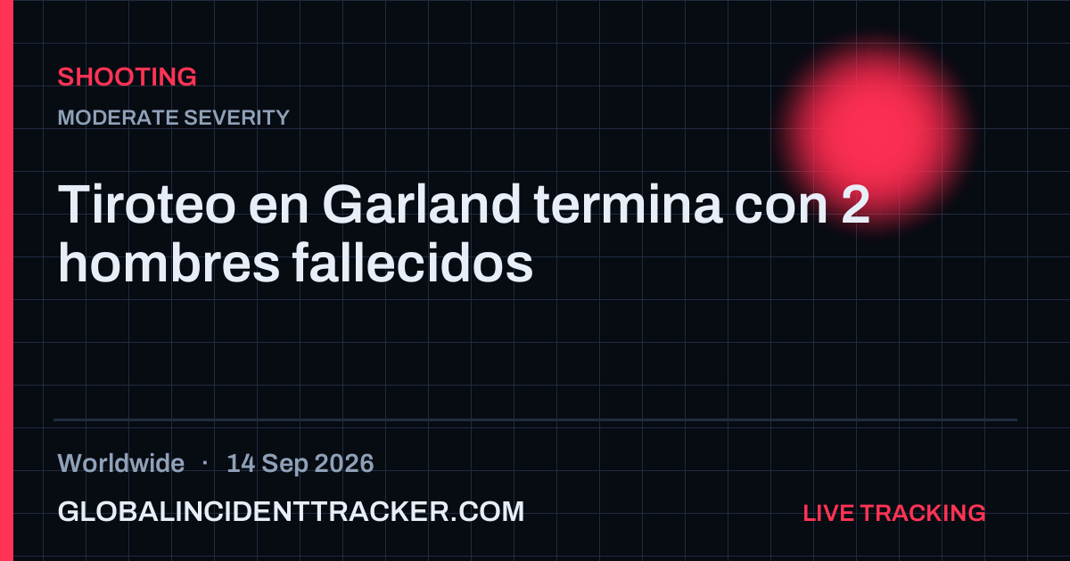 Shooting incident in worldwide on 14 September 2026 — Global Incident Tracker report card
