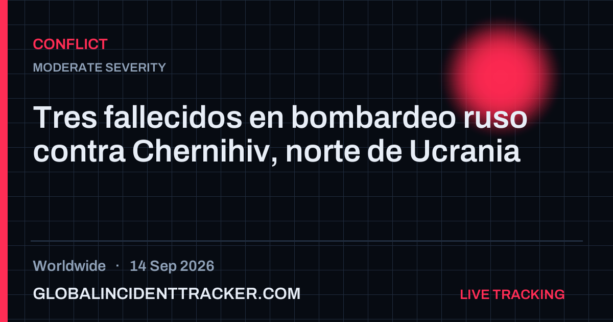 Conflict incident in worldwide on 14 September 2026 — Global Incident Tracker report card